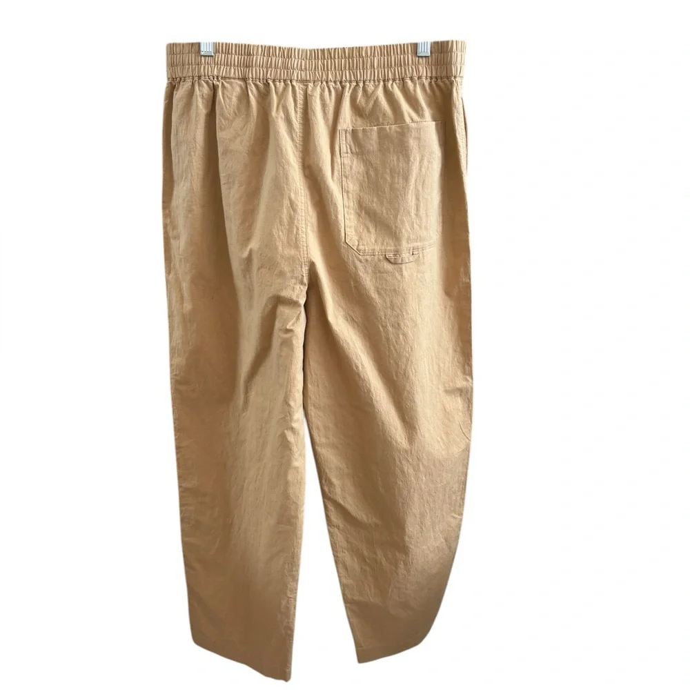 COS Tan/Khaki Elasticated Trousers in Cotton/Linen Blend Size M. NWT